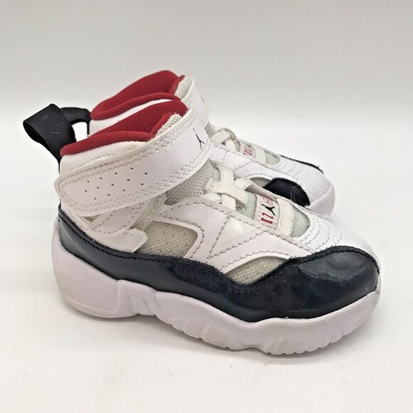 Nike Air Jordan Jumpman Two Trey (TD) Shoes 5C White/Black-Gym Red DQ8433-106 - Picture 3 of 9